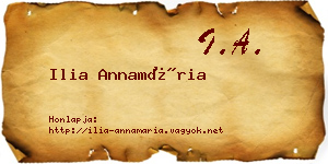 Ilia Annamária névjegykártya